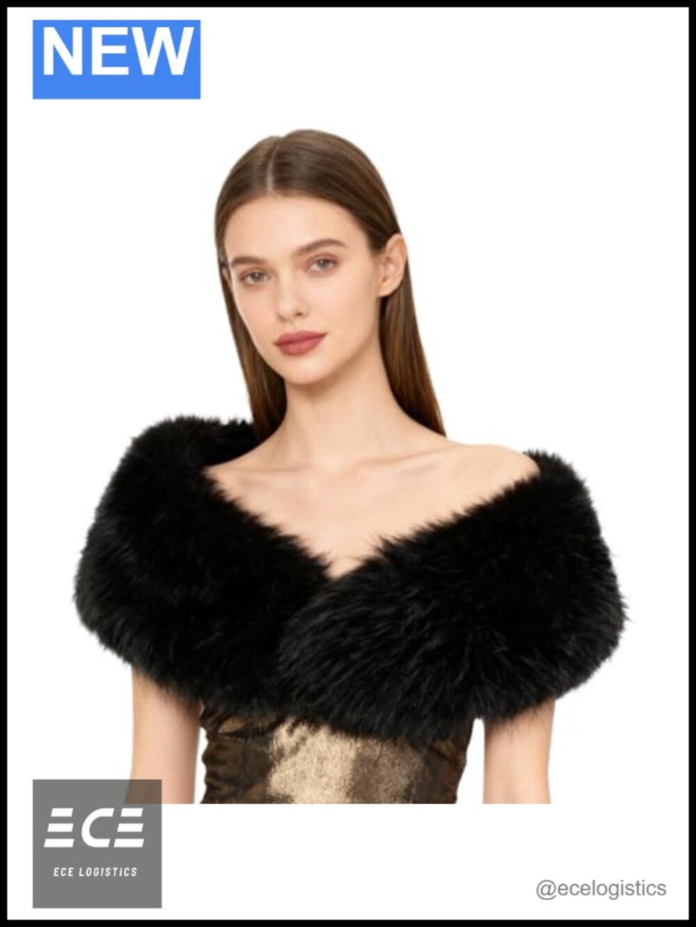 Faux Fur Shawl Collar Scarf Wrap Winter Neck Warmer Fluffy Stole for Women